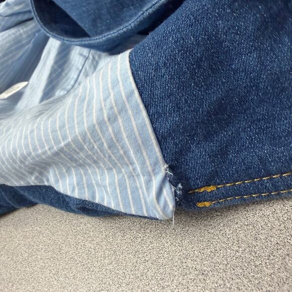 Jason Wu Denim Vest Jacket Womens Small Blue Button Up Gold Casual Cotton - Picture 11 of 12